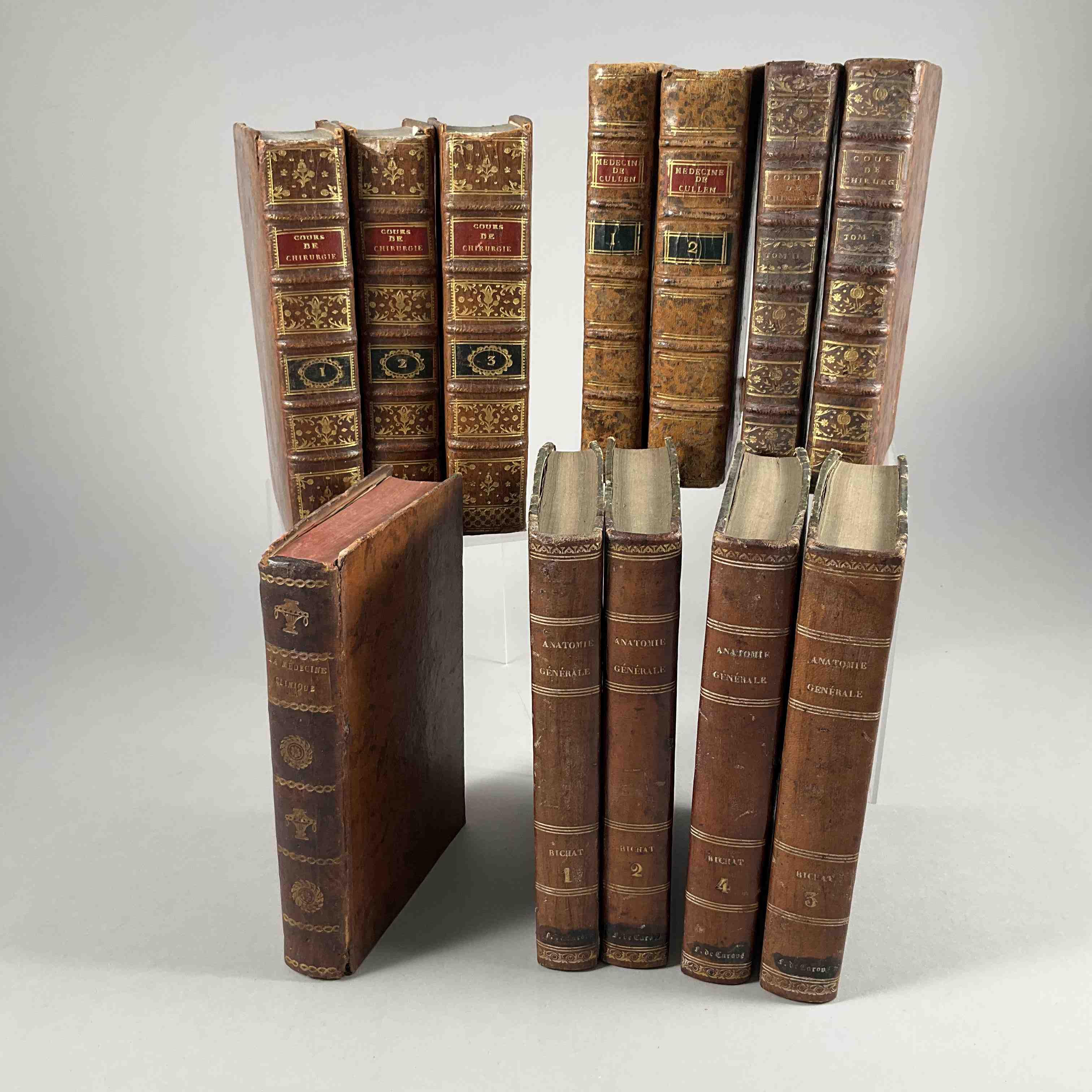 [Médecine] 12 volumes dont Anatomie générale de Bichat (1812, 4...