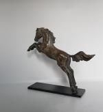 Axelle SAFRAN (XXIe)"Zéphir"Bronze patiné signé. Epreuve d'artiste.Hauteur : 16 cm....