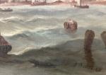 A. BUDIN (XIXème siècle)Marine.Huile sur toile signée en bas à...