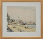 Georges DUFRENE (1909-1981)
"Roscoff", 1955.
Aquarelle signée, située et datée 24.8.55 en...