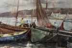 Georges GUINEGAULT (Rennes, 1893 - Dinard, 1983)
Retour de pêche.
Huile sur...