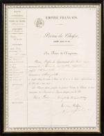 FRANCE, SECOND EMPIRE, Permis de chasse délivré en date du...