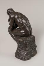 D'après Auguste Rodin (1840-1917)Le PenseurPlâtre patiné marqué "D'après Rodin" à...