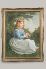 Giuseppe CAROSI (Rome, 1883-1965)Jeune fille à la flûtePastel signé en...