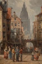 Charles Euphrasie KUWASSEG (1833/38-1904)
Vue animée d'un centre-ville.
Huile sur toile signée...