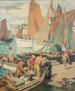 Lionel FLOCH (Quimper, 1895-1972)
Retour de pêche à Concarneau
Huile sur toile...