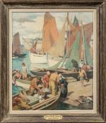 Lionel FLOCH (Quimper, 1895-1972)
Retour de pêche à Concarneau
Huile sur toile...