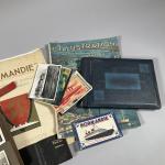 Compagnie générale transatlantique "Le Normandie", réunion de CPA, brochures et...