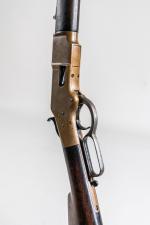 CARABINE DE SELLE WINCHESTER 1866 Yellow boy.
Calibre 44 Henry annulaire....