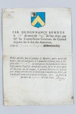 ENREGISTREMENT DES ARMOIRIES SOUS LOUIS XIV, fin du XVIIe siècle.
Réunion...