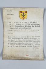 ENREGISTREMENT DES ARMOIRIES SOUS LOUIS XIV, fin du XVIIe siècle.
Réunion...