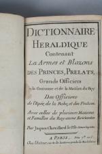 Jacques CHEVILLARD le Fils, généalogiste, DICTIONNAIRE HERALDIQUE, contenant les armes...