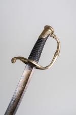 France, Restauration. SABRE d'officier d'infanterie modèle 1821, garde en laiton,...