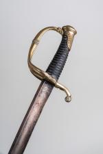 France, Restauration. SABRE d'officier d'infanterie modèle 1821, garde en laiton,...