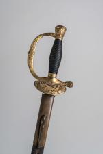 Espagne, XIXe siècle. EPEE d'officier d'artillerie, monture en laiton doré...