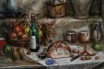 Bernard LOCCA (1926-1997)"Nature morte à la Monnaie du Pape".Huile sur...