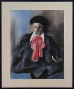 Béatrice PILLEBOUT (XXe)Jeune femme au ruban rouge.Pastel signé en bas...