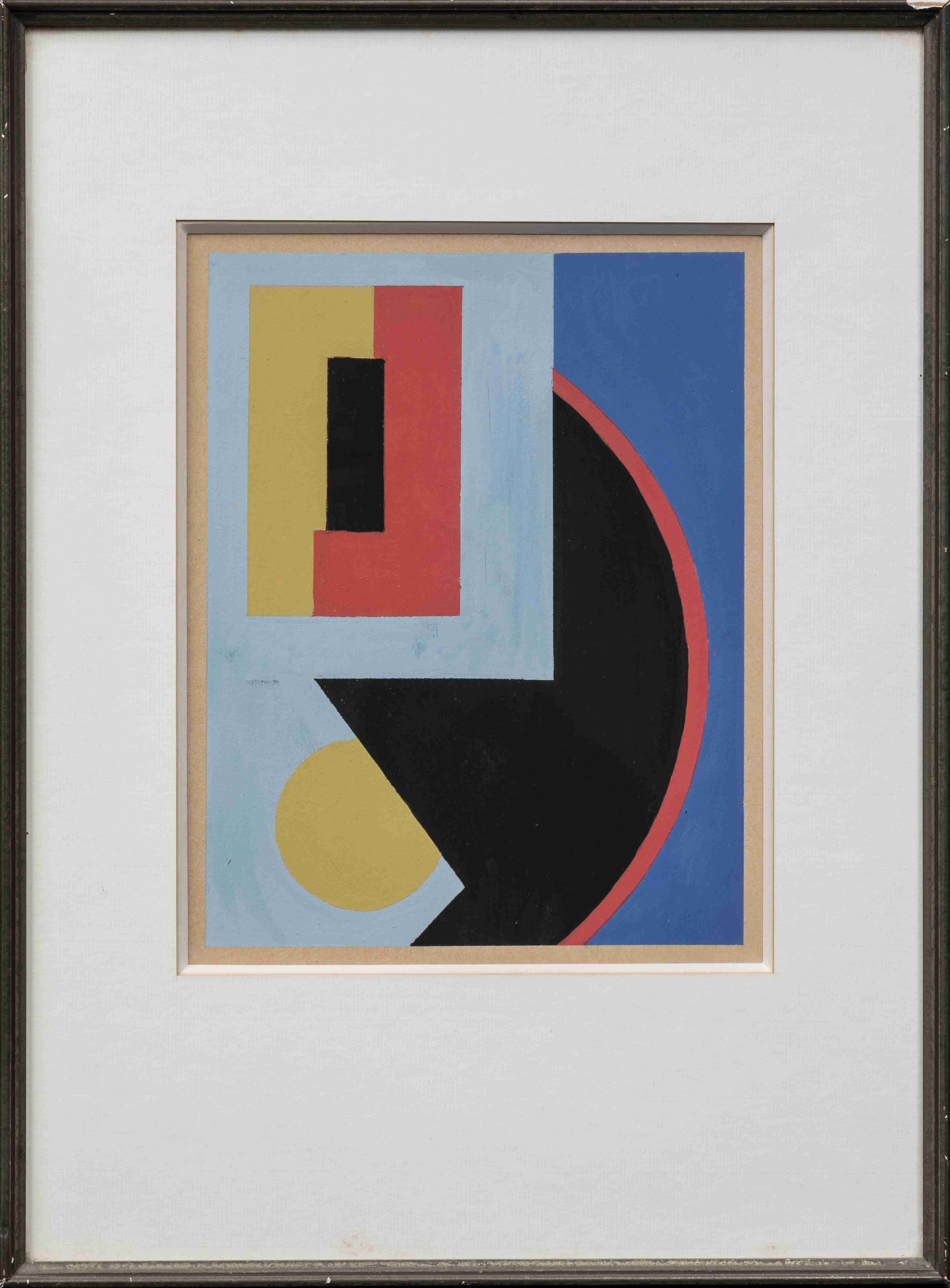 Georges VALMIER (Angoulême, 1885 - Paris, 1937)
Composition géométrique.
Gouache appliquée au...