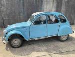 CITROEN  2CV, dite "dodoche", à robe bleu pétrel. Capot...