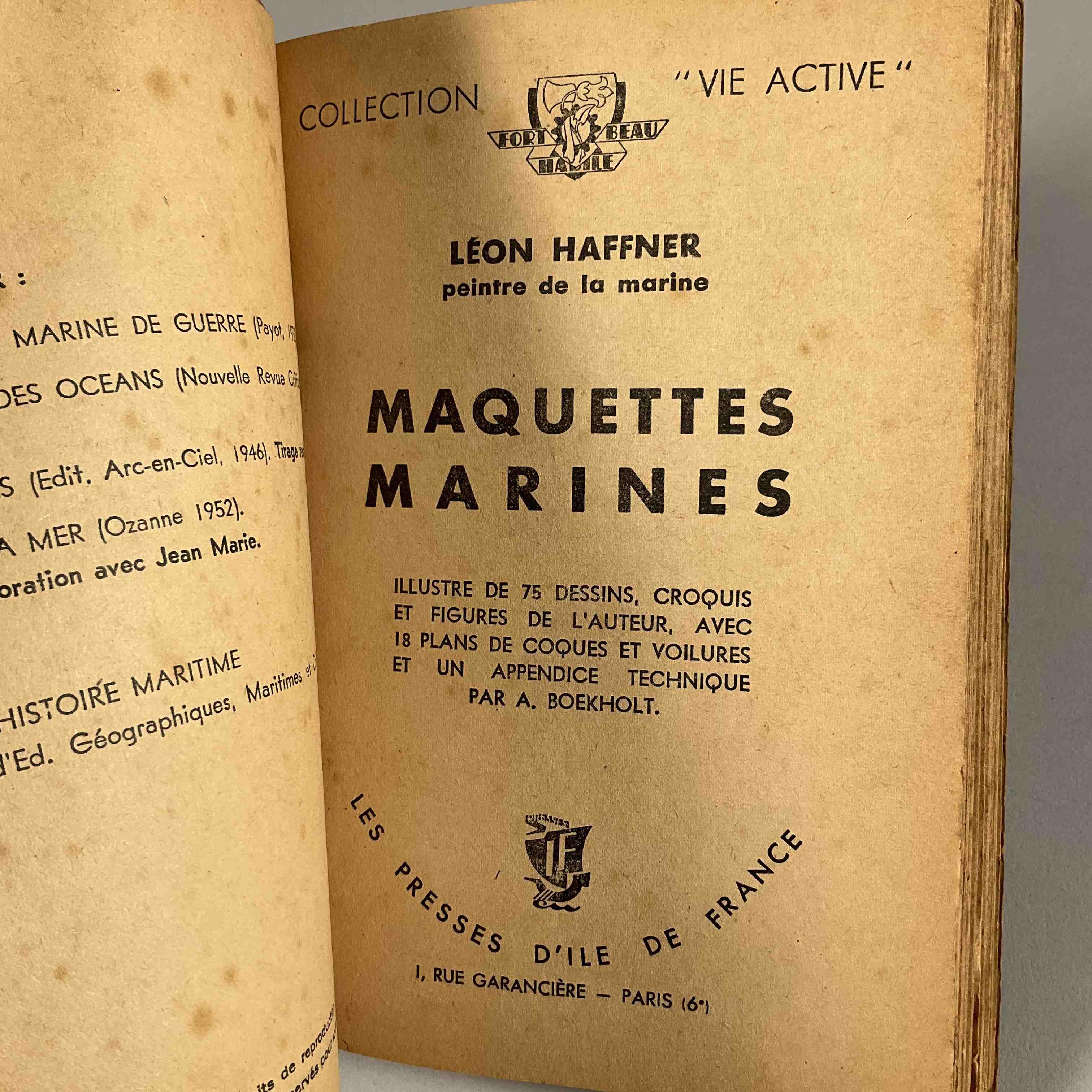 Léon HAFFNER, Maquettes marines - Croquis et plans réunis par...