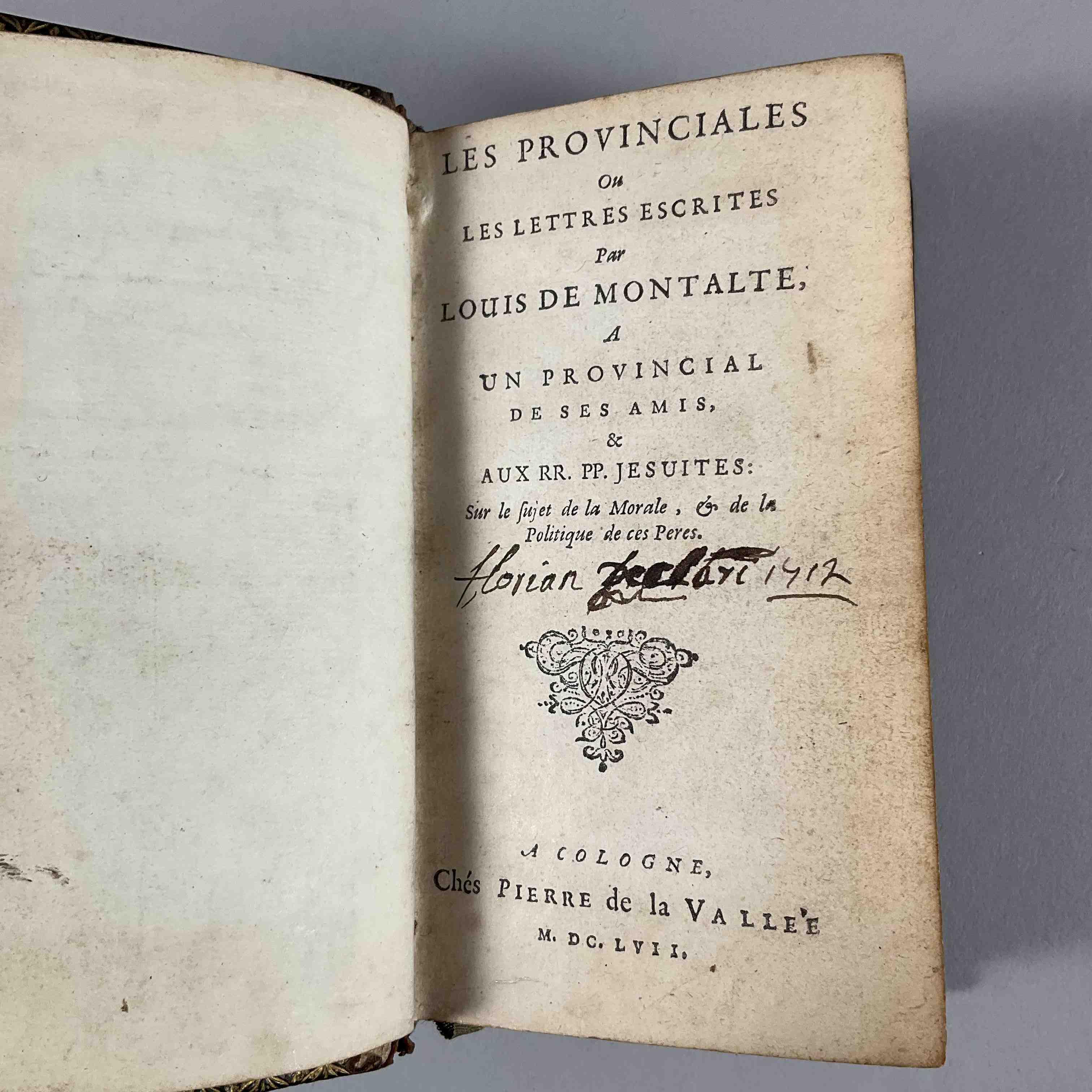 Blaise Pascal, Les provinciales ou les lettres escrites par Louis...
