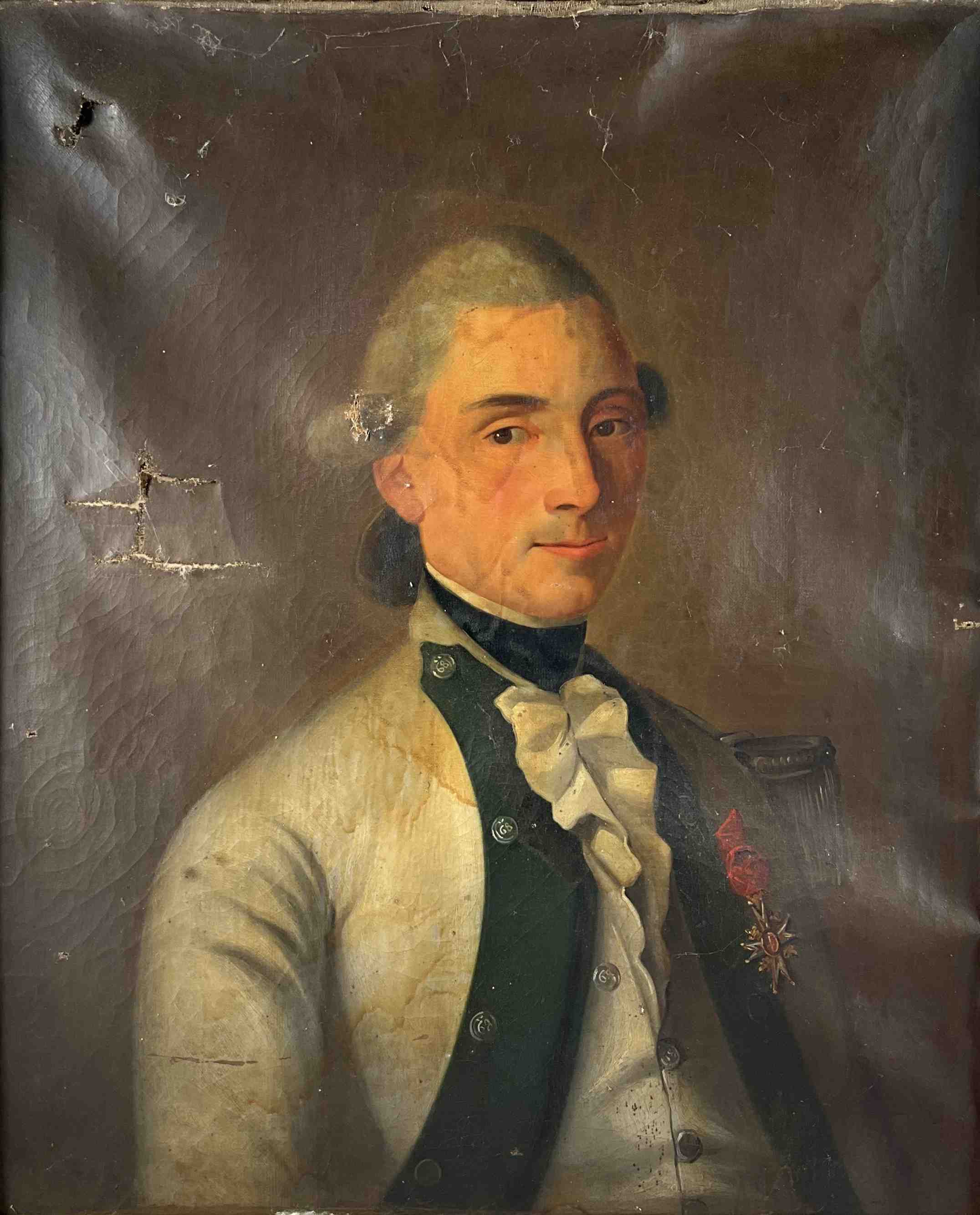 Ecole FRANCAISE de la fin du XVIIIe 
Portrait d'un officier...