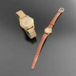 DEUX MONTRES-BRACELET en or :
- KAPEL. MONTRE d'homme en or...