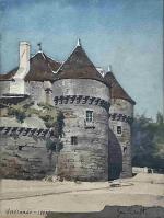 Jean FIAULT (fin XIXe - début XXe)
Vieilles tours à Guérande.
Aquarelle...
