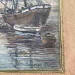 Georges PLASSE (1878 - 1948)Bateaux à l'ancre au port de...
