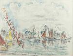 Charles CACHIN (XXème siècle)
"Chant de marins", Paimpol.
Aquarelle signée en bas...