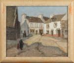 Oscar CHAUVAUX (Bruxelles, 1874 - Montgeron, 1965).
"Place de Pont-Croix maisons...