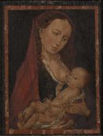 Dans le goût de Hans MEMLING Vierge à l'Enfant.Panneau,...