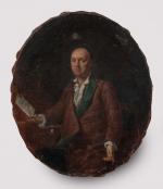 Entourage de Johann Georg ZIESENIS (1716-1776) Portrait d'homme à son...