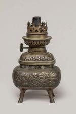 CHINE, fin XIXème siècleBrûle-parfum quadripode en bronze à décor de...