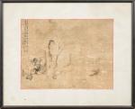 CHINE, XXème siècle
Encre et couleurs sur papier, représentant une femme...