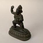 TIBET, XIXème siècle Statuette en bronze à patine brune, Vajrapani...