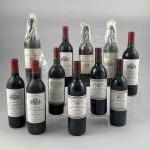 11 bouteilles PAUILLAC Divers dont : 2 bouteilles de chaque...