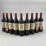 9 bouteilles Château ARTIGUES ARNAUD - Pauillac 4 de 1990,...